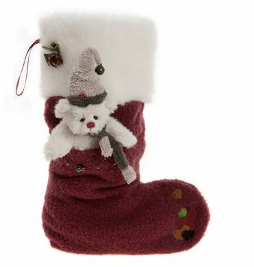 Charlie Bears CHRISTMAS STOCKING BERRY RED